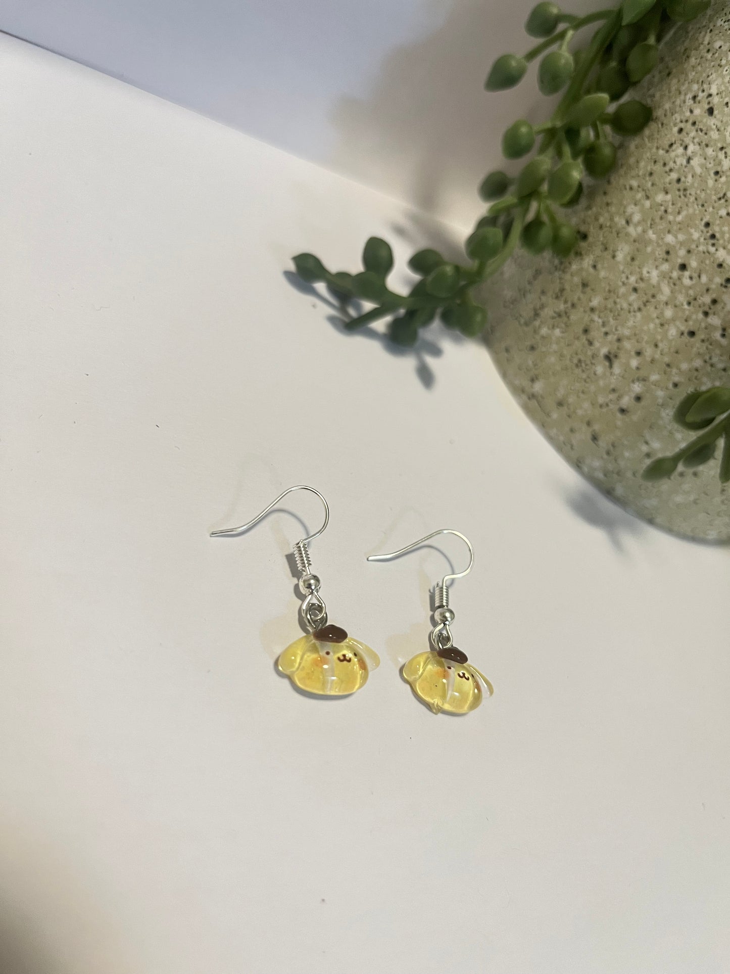 Golden Puppy Dangle Earrings