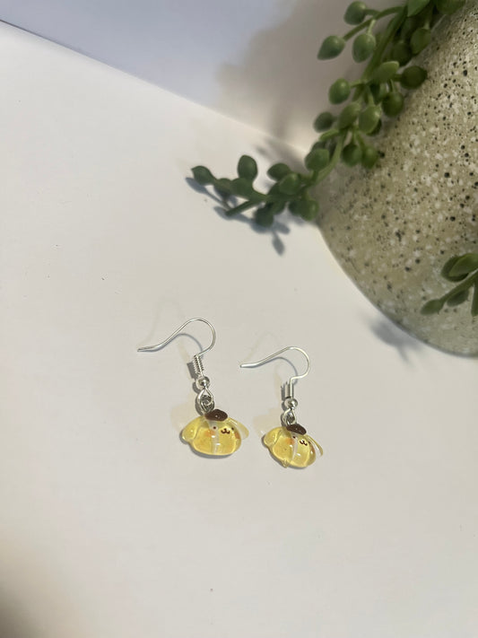 Golden Puppy Dangle Earrings