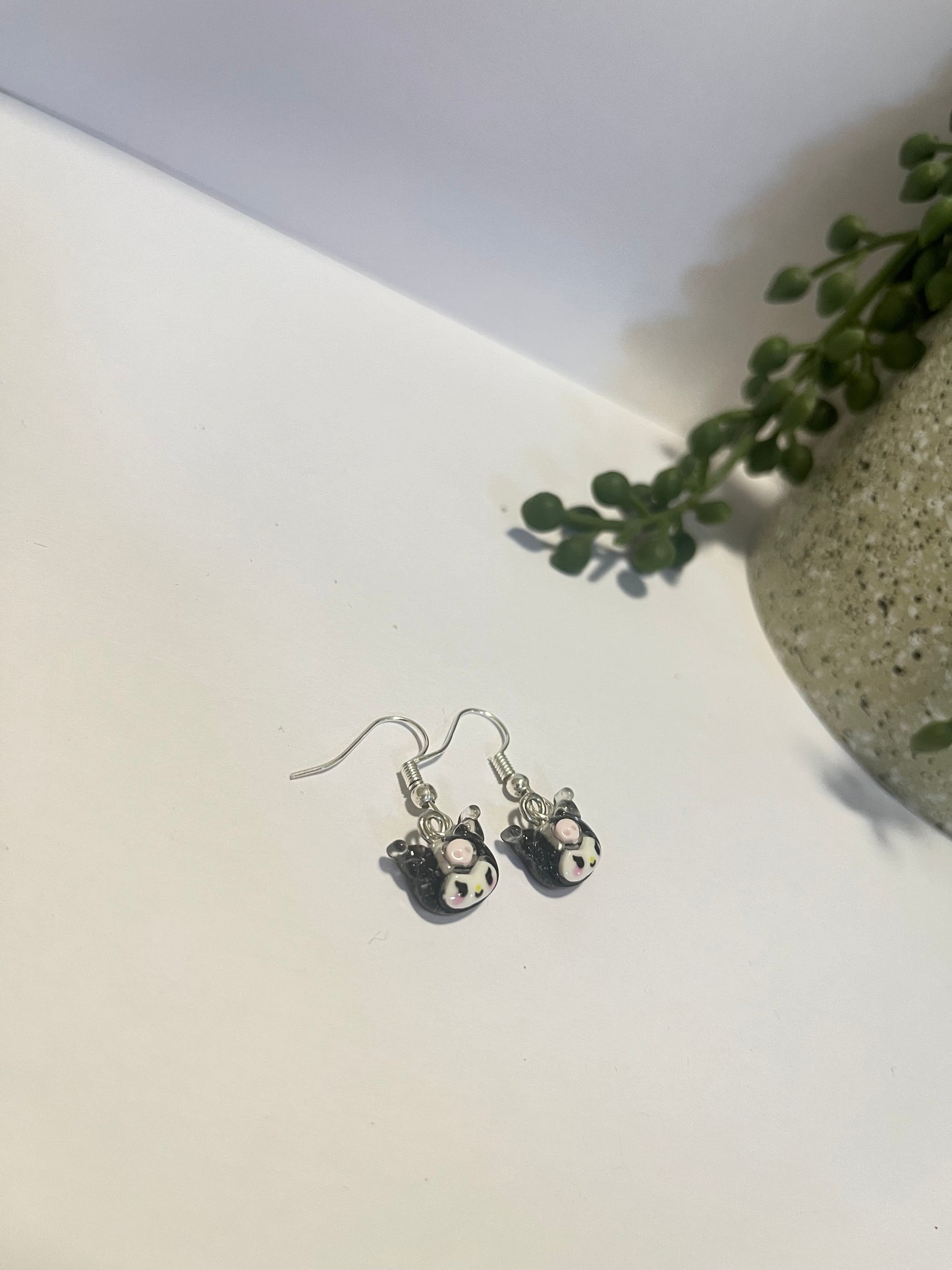 Anime Black Dangle Earrings