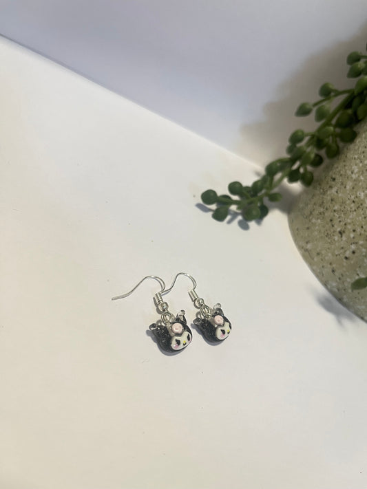 Anime Black Dangle Earrings