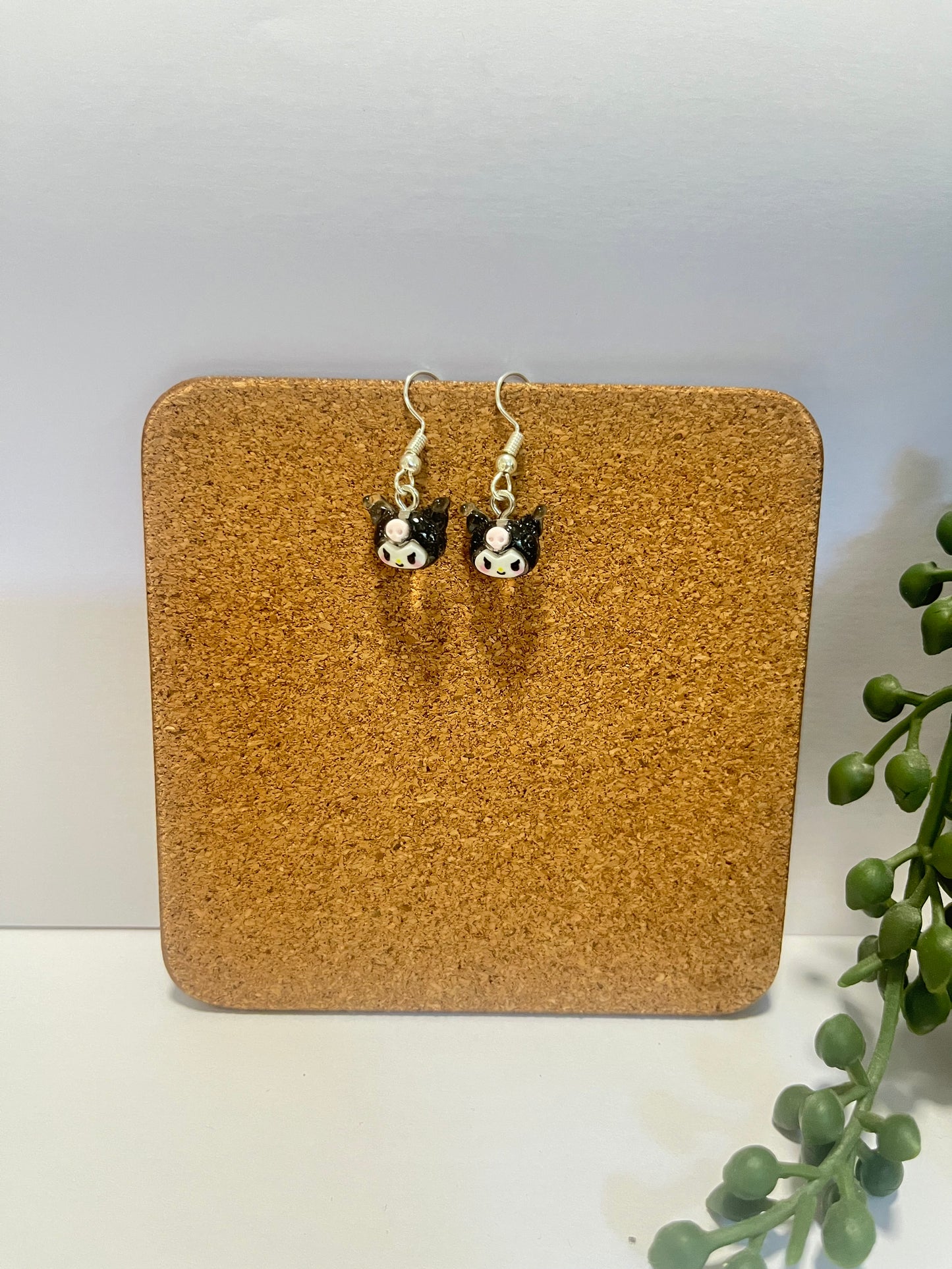 Anime Black Dangle Earrings