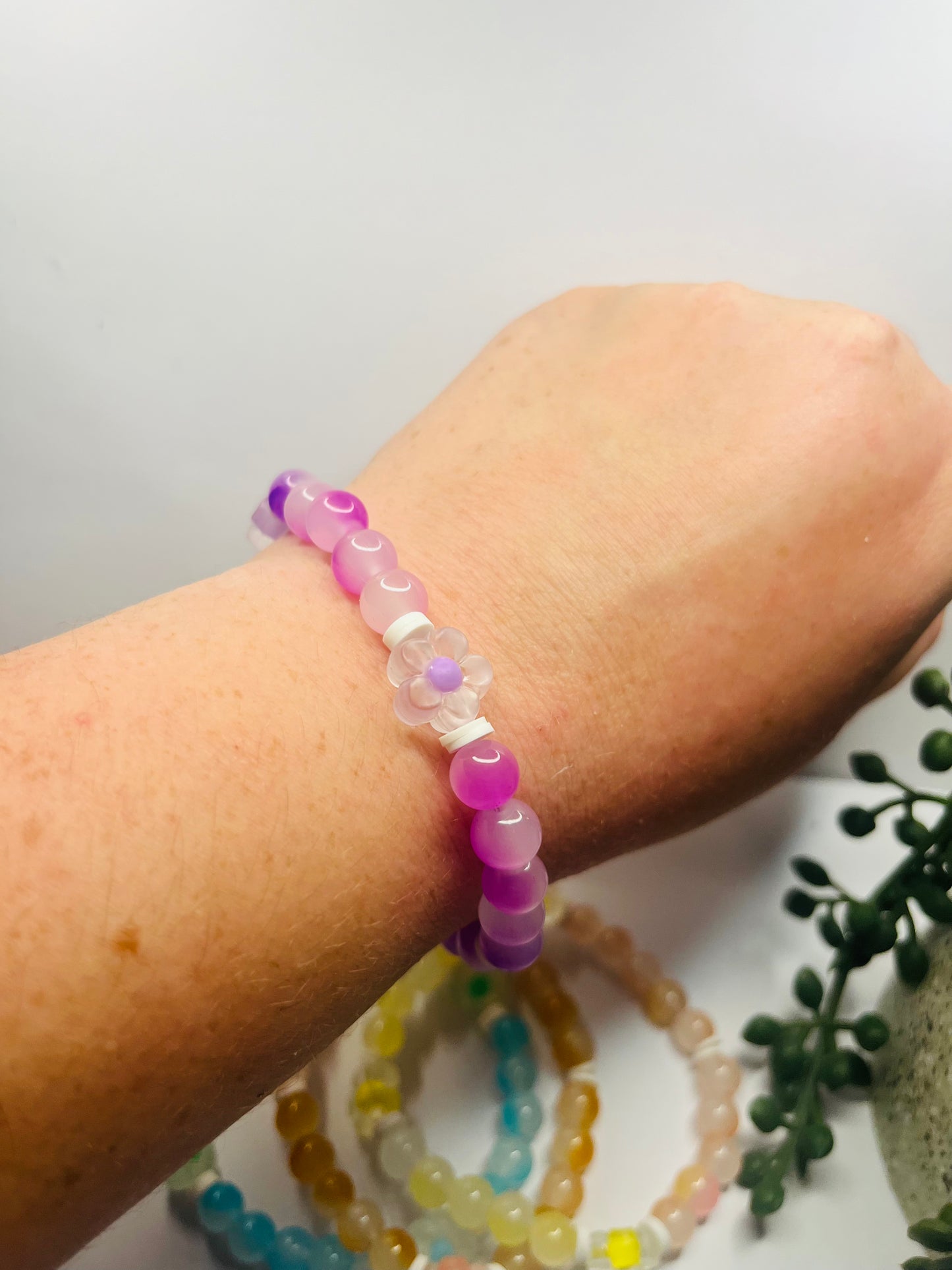 Flower Beaded Bracelet